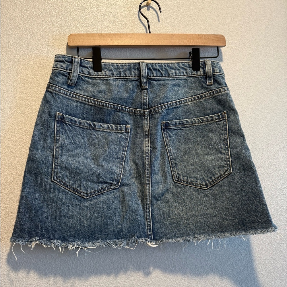 We The Free Zip It Up Denim Mini Skirt in Blue Size 27 BOHO - Picture 3 of 6